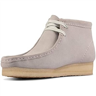 Zapatos Derby Wallabee De Mujer Clarks Blue Gris De Ante