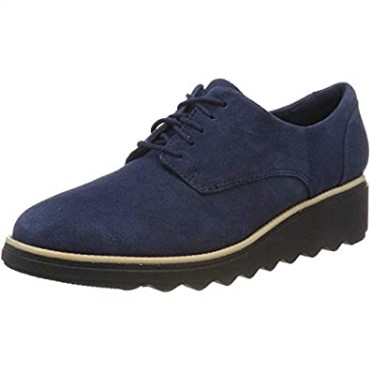 Clarks Blue Navy Suede Navy Suede Mujer Sharon Noel Derbys