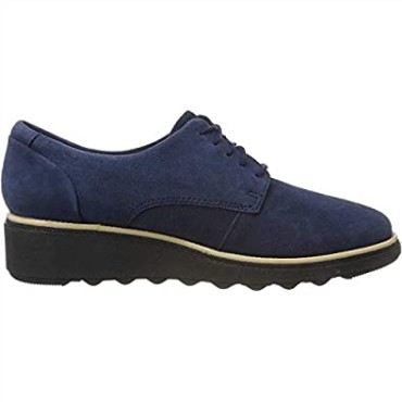 Clarks Blue Navy Suede Navy Suede Mujer Sharon Noel Derbys