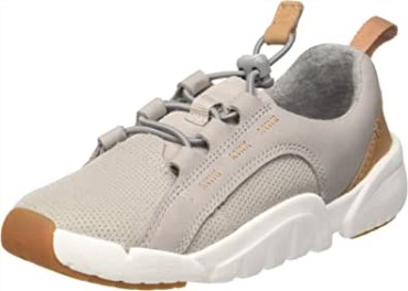 Zapatillas Tri Weave Clarks Para Niños Gris Cuero Gris Cuero Gris