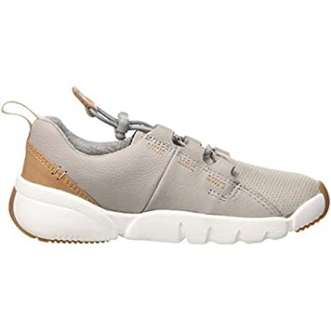 Zapatillas Tri Weave Clarks Para Niños Gris Cuero Gris Cuero Gris