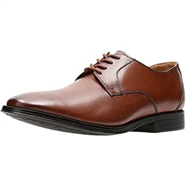 Clarks Brown Gilman Mode Zapatos Derby Con Cordones De Cuero Ancho Para Hombre