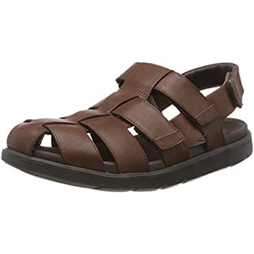 Clarks Marrón Mahoga Ny Mahoga Ny Hombres Unwilmore Ray Sandalias Con Punta Cerrada