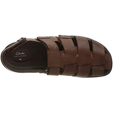 Clarks Marrón Mahoga Ny Mahoga Ny Hombres Unwilmore Ray Sandalias Con Punta Cerrada