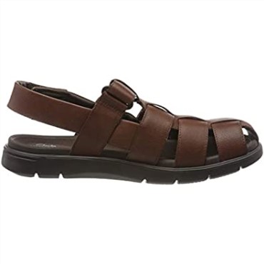 Clarks Marrón Mahoga Ny Mahoga Ny Hombres Unwilmore Ray Sandalias Con Punta Cerrada