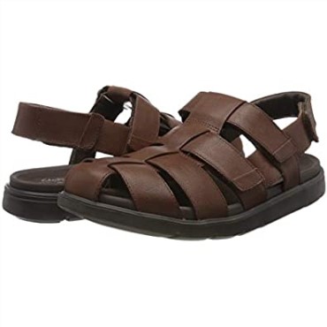 Clarks Marrón Mahoga Ny Mahoga Ny Hombres Unwilmore Ray Sandalias Con Punta Cerrada