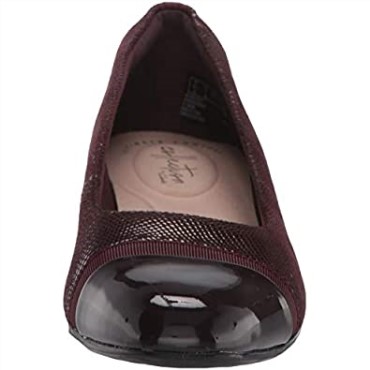 Zapatos De Salón Juliet Petra De Mujer Sintéticos Con Estampado De Ante Burdeos Clarks