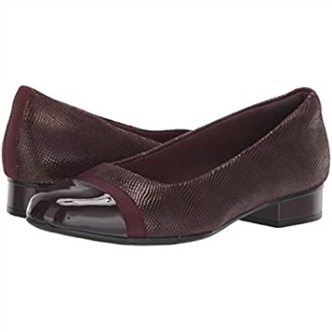 Zapatos De Salón Juliet Petra De Mujer Sintéticos Con Estampado De Ante Burdeos Clarks