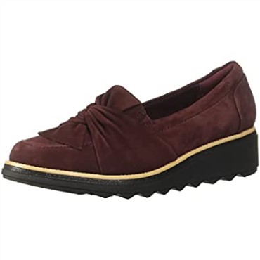Mocasines De Mujer Clarks Burgundy Suede Sharon Dasher