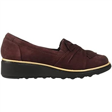 Mocasines De Mujer Clarks Burgundy Suede Sharon Dasher