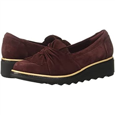 Mocasines De Mujer Clarks Burgundy Suede Sharon Dasher