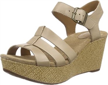 Sandalias De Tacón De Cuña De Mujer Clarks Caslynn Harp