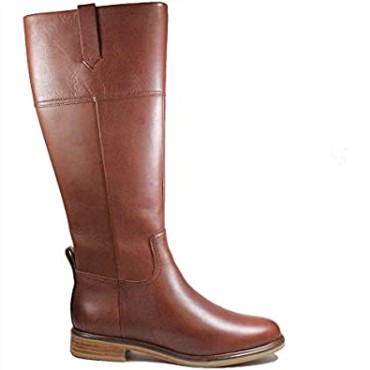Clarks Clarkdale Hola Cuero Marrón Oscuro Botas De Pierna Larga Para Mujer Cuero Marrón Oscuro