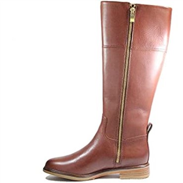 Clarks Clarkdale Hola Cuero Marrón Oscuro Botas De Pierna Larga Para Mujer Cuero Marrón Oscuro