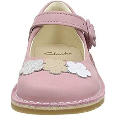 Zapatos De Cuero Para Niños Pequeños Clarks Comet Gem Rosa Polvoriento