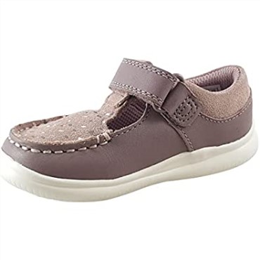 Clarks Crest Moc Zapatos De Cuero Para Niños Pequeños Rosa