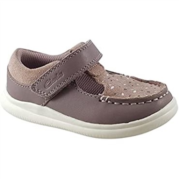 Clarks Crest Moc Zapatos De Cuero Para Niños Pequeños Rosa