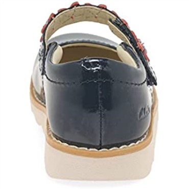 Zapatos De Cuero Encerados Para Niños Pequeños Clarks Crown Petal Azul Marino