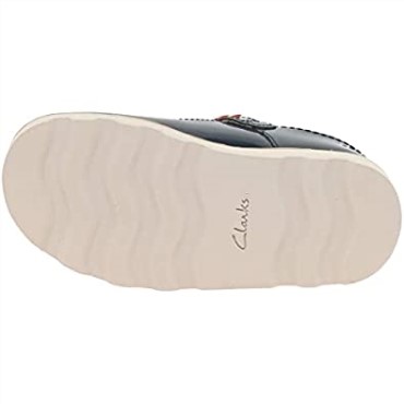 Zapatos De Cuero Encerados Para Niños Pequeños Clarks Crown Petal Azul Marino