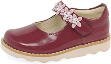 Zapatos De Cuero Encerado Para Niños Pequeños Con Pétalos De Corona Clarks
