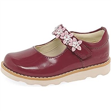Zapatos De Cuero Encerado Para Niños Pequeños Con Pétalos De Corona Clarks