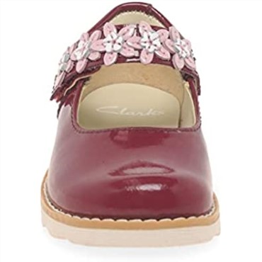 Zapatos De Cuero Encerado Para Niños Pequeños Con Pétalos De Corona Clarks