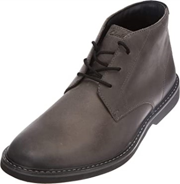 Botas Clarks Atticuslt Mid Chukka De Cuero Gris Oscuro Para Hombre