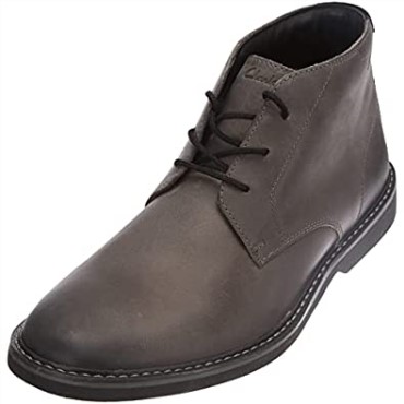 Botas Clarks Atticuslt Mid Chukka De Cuero Gris Oscuro Para Hombre