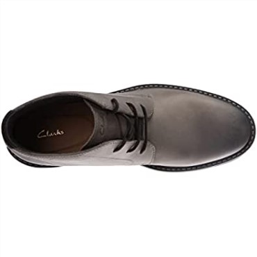 Botas Clarks Atticuslt Mid Chukka De Cuero Gris Oscuro Para Hombre