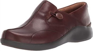 Mocasines Clarks Unloop 2 Walk Para Niña En Cuero Tostado Oscuro