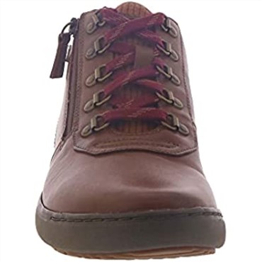 Botas De Mujer Clarks Nalle Mid De Cuero Tostado Oscuro