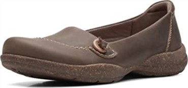 Mocasines De Mujer Clarks Roseville Sky De Piel Topo Oscuro