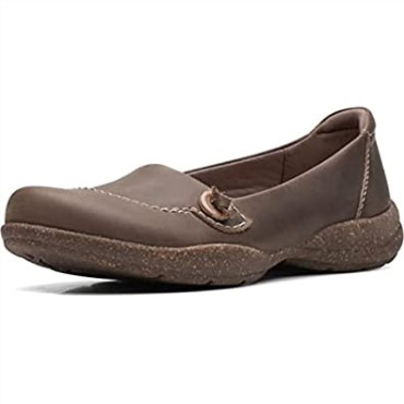 Mocasines De Mujer Clarks Roseville Sky De Piel Topo Oscuro