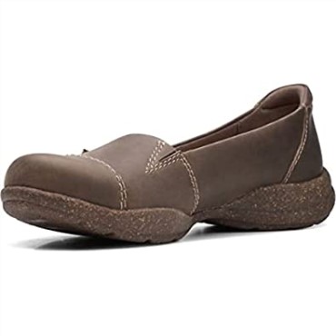 Mocasines De Mujer Clarks Roseville Sky De Piel Topo Oscuro