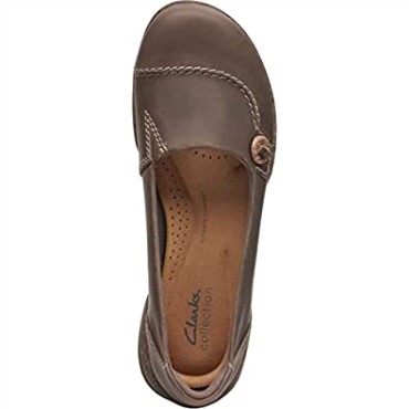 Mocasines De Mujer Clarks Roseville Sky De Piel Topo Oscuro