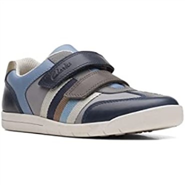 Zapatos De Cuero Para Niños Con Rayas Clarks Den En