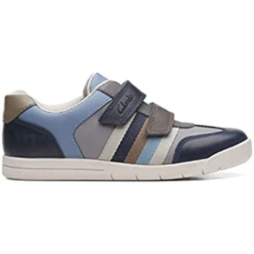 Zapatos De Cuero Para Niños Con Rayas Clarks Den En