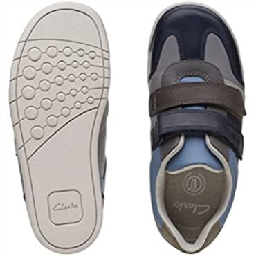 Zapatos De Cuero Para Niños Con Rayas Clarks Den En