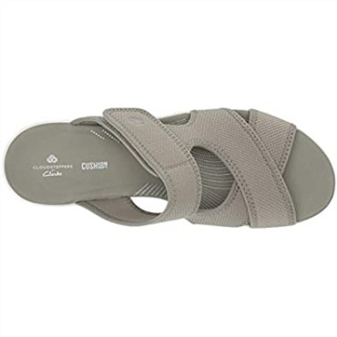 Sandalia De Mujer Clarks Dusty Olive Textil Paso Cali Arrecife Slide