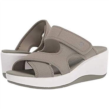 Sandalia De Mujer Clarks Dusty Olive Textil Paso Cali Arrecife Slide