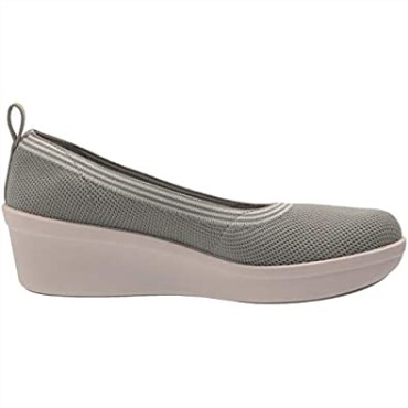 Zapato De Salón Con Helecho Rosa De Mujer De Textil Olivo Polvoriento De Clarks