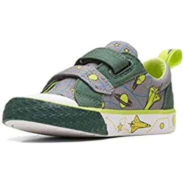 Clarks Foxing Lo Niño Pequeño Textil Lienzo Gris
