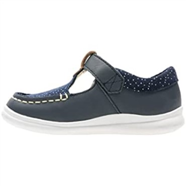 Zapatillas Niña Clarks Cloud Rosa T Bajas Azul Marino Piel