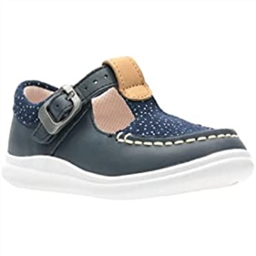 Zapatillas Niña Clarks Cloud Rosa T Bajas Azul Marino Piel