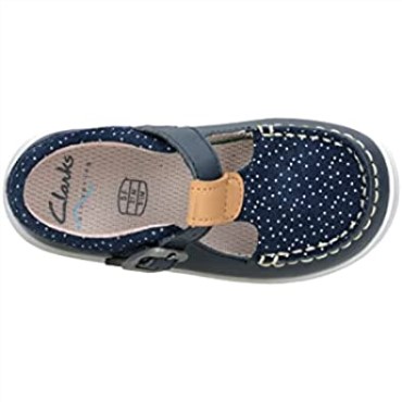Zapatillas Niña Clarks Cloud Rosa T Bajas Azul Marino Piel