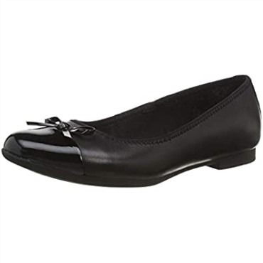 Bailarinas De Niña Clarks Scala Bloom Y Piel Negra