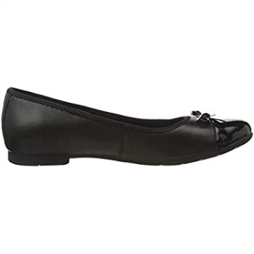Bailarinas De Niña Clarks Scala Bloom Y Piel Negra