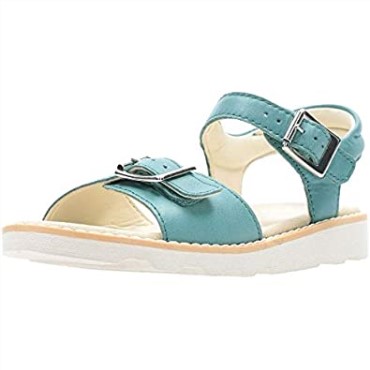 Sandalias Clarks Crown Bloom T Sling Back Para Niña Cuero Azul Verde Azulado