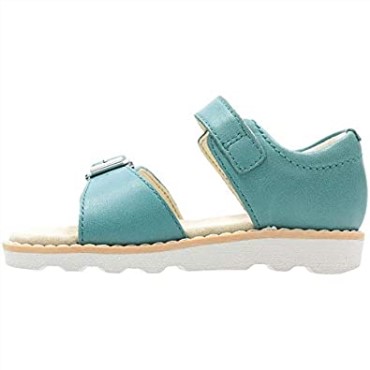 Sandalias Clarks Crown Bloom T Sling Back Para Niña Cuero Azul Verde Azulado