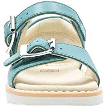 Sandalias Clarks Crown Bloom T Sling Back Para Niña Cuero Azul Verde Azulado